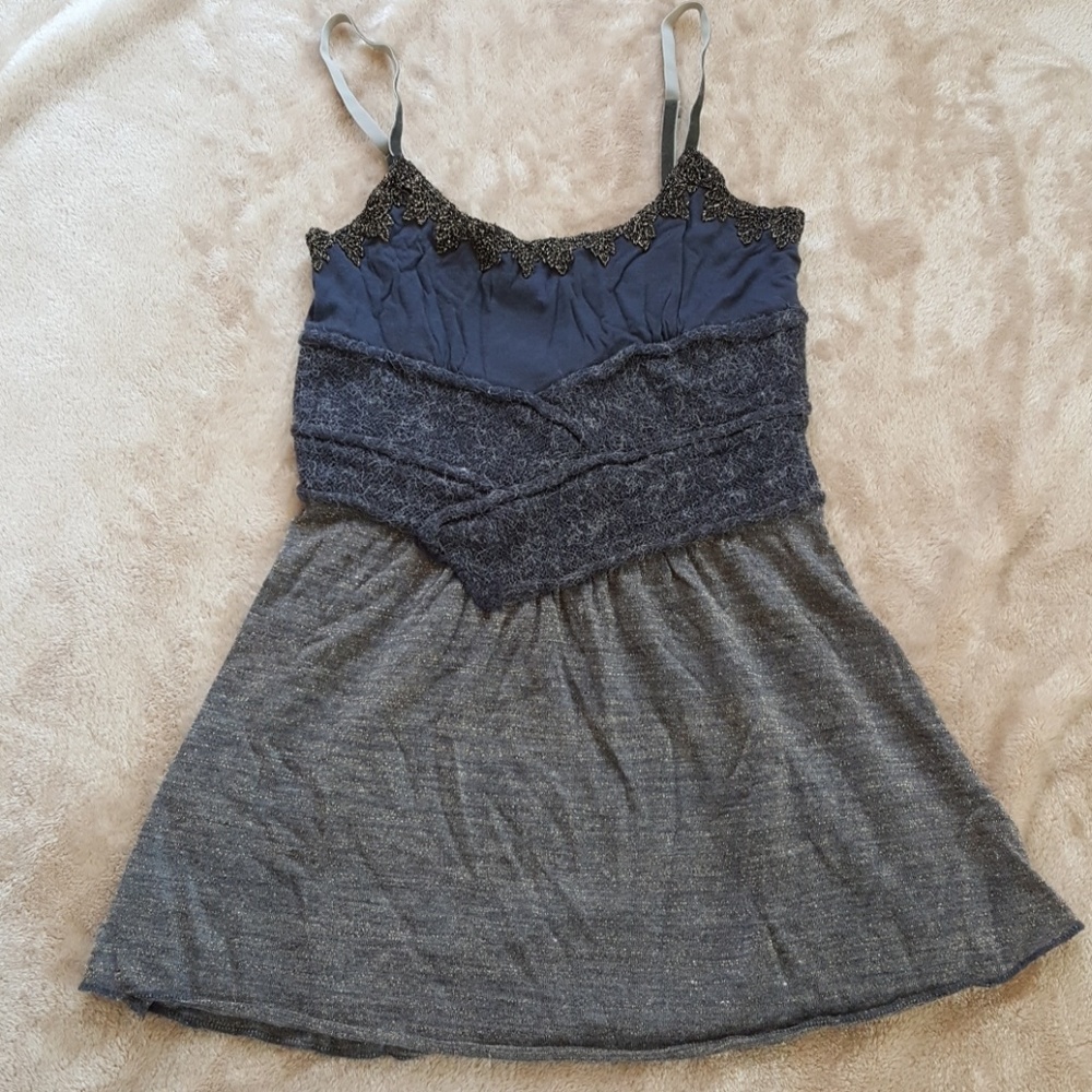 Free people detailed gray tank top